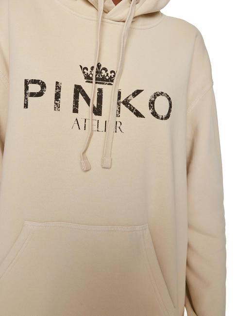 BASSANI Hanorac cu gluga bej cețos - Hanorace pentru femei