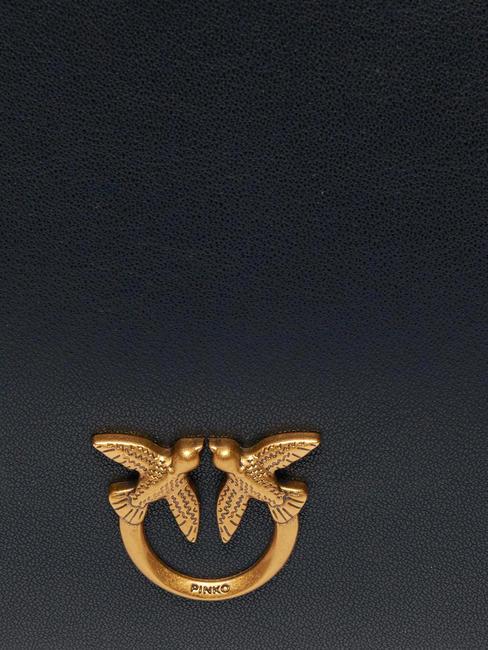 HORIZONTAL FLAT  Geanta de umar, din piele aur negru-vechi - Genți femei