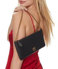 PINKO HORIZONTAL FLAT  Geanta de umar, din piele aur negru-vechi - Genți femei - 5