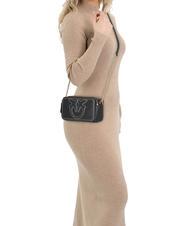 PINKO CARRIE Geanta mini de umar, din piele aur negru-vechi - Genți femei - 5