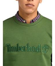 TIMBERLAND EMBROIDERY TONAL Hanorac cu gât crew negru/verde de pădure - hanorace - 3
