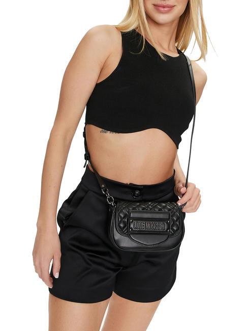 QUILTED TAB  Mini geanta de umar negru - Genți femei