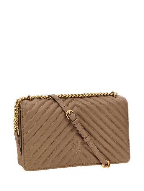 CLASSIC LOVE ONE Geanta din piele Nappa biscuit de ghimbir-aur antic - Genți femei