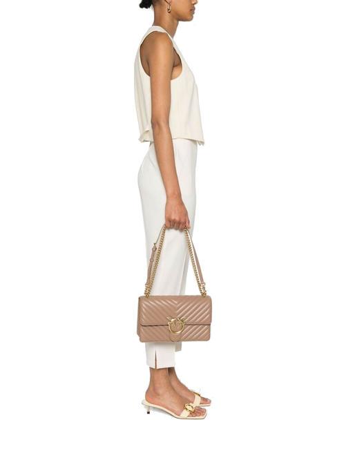 CLASSIC LOVE ONE Geanta din piele Nappa biscuit de ghimbir-aur antic - Genți femei