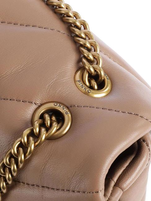 MINI LOVE BAG Geanta Nappa biscuit de ghimbir-aur antic - Genți femei