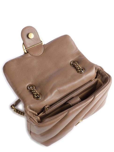 MINI LOVE BAG Geanta Nappa biscuit de ghimbir-aur antic - Genți femei