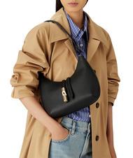 FURLA GOCCIA Geanta de umar din piele ciocanita negru - Genți femei - 6