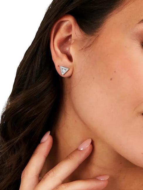 TRILLIANT Cercei triunghi cu zirconi SILVER - Cercei