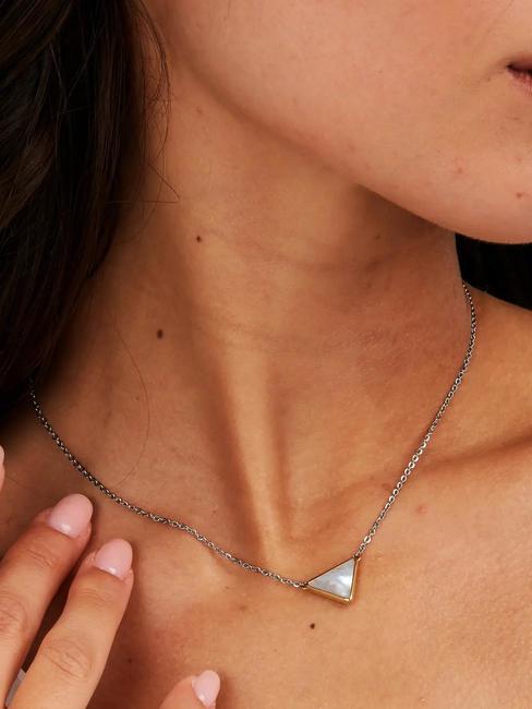 TRILLIANT Colier triunghi perlat SILVER - Lănțișoare