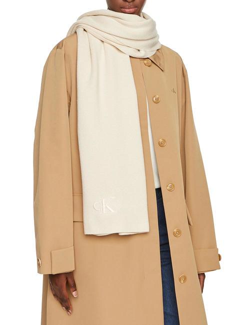 CK JEANS MONOGRAM EMBRO Eșarfă din poliester reciclat mesteacăn - Eșarfe