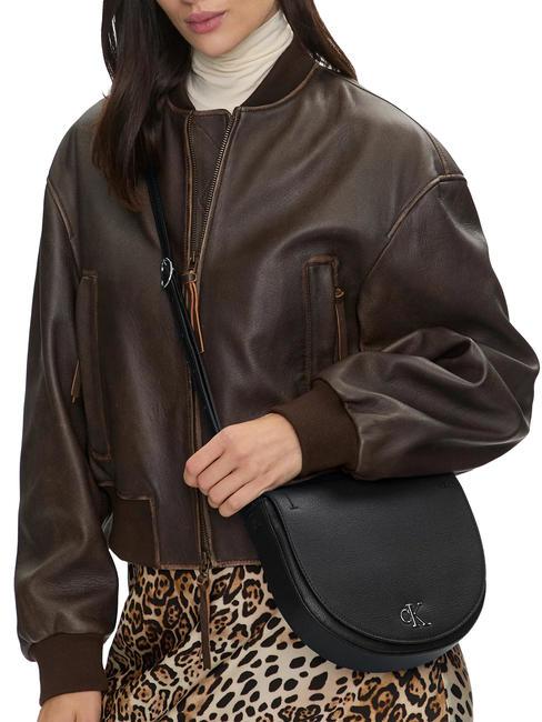 CK JEANS MINIMAL MONOGRAM Mini geanta de umar pvh negru - Genți femei