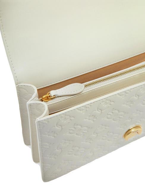 LOVE ONE CLASSIC Geantă de umăr/încrucișată mătase alb-aur antic - Genți femei