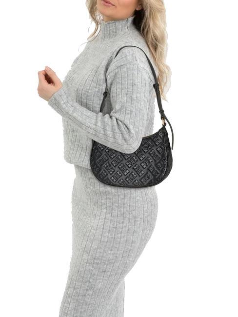 HALF MOON MINI  Geanta de umar, din piele aur negru-vechi - Genți femei