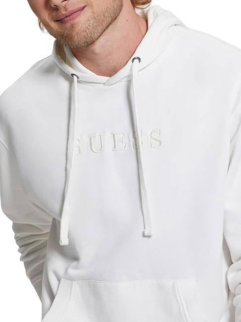 FINCH TERRY Hanorac supradimensionat cu buzunar și glugă sare alb multi - hanorace