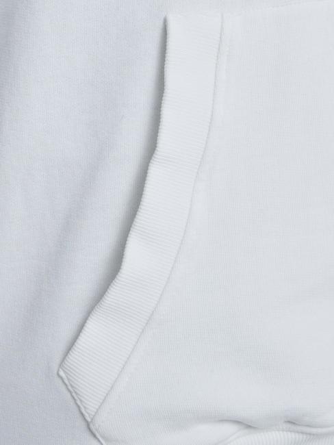 FINCH TERRY Hanorac supradimensionat cu buzunar și glugă sare alb multi - hanorace