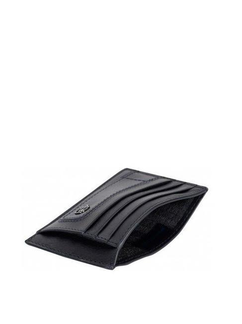 BLACK SQUARE Suport plat pentru card din piele negru - Portofele bărbați