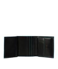 PIQUADRO BLUE SQUARE  Portofel din piele cu logo metalic negru - Portofele bărbați - 3
