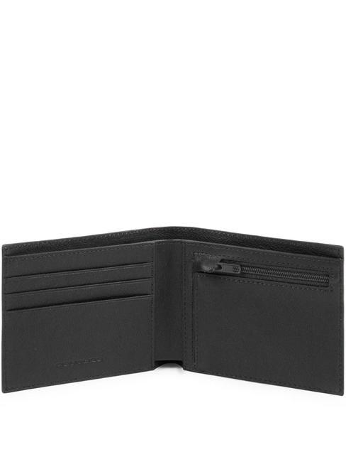 BLACK SQUARE  Portofel din piele negru - Portofele bărbați