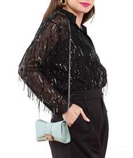 FURLA METROPOLIS Geantă de umăr mini din material textil zefir - Genți femei - 7