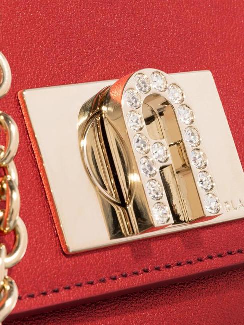 1927 Geanta mini din piele metalizata roșu venețian - Genți femei