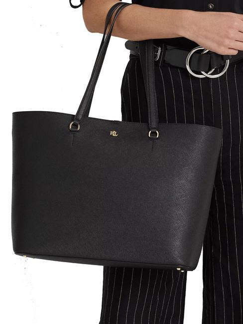 KARLY  Geantă mare din piele BLACK - Genți femei