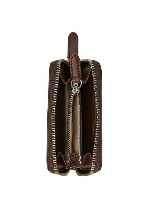 RL LOGO Portofel mic din piele cu fermoar mahon închis - Portofele femei