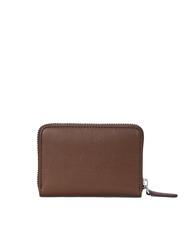 RALPH LAUREN RL LOGO Portofel mic din piele cu fermoar mahon închis - Portofele femei - 3