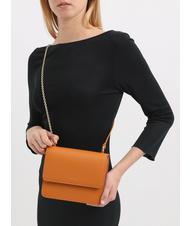 COCCINELLE ANNE Geanta mini cu clapa din piele ciocanita paprika - Genți femei - 4