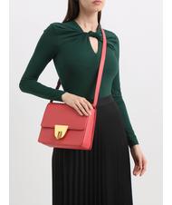 COCCINELLE NICO Geantă mică de umăr din piele merisoare - Genți femei - 4