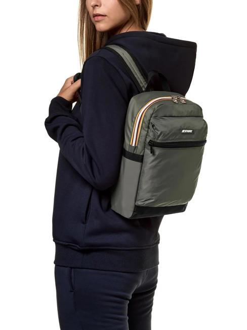 LAON Rucsac mic din nailon verde negricios - Rucsacuri pentru școală și timp liber