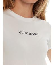 GUESS JEANS SLIM LOGO Tricou stretch slim fit alb purpuriu - tricou - 3