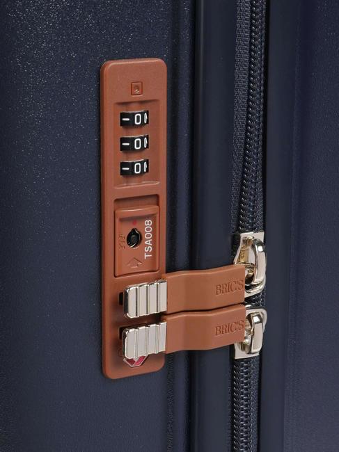 BELLAGIO Cărucior pentru bagaje de mână Albastru / Piele - Bagaje de mână