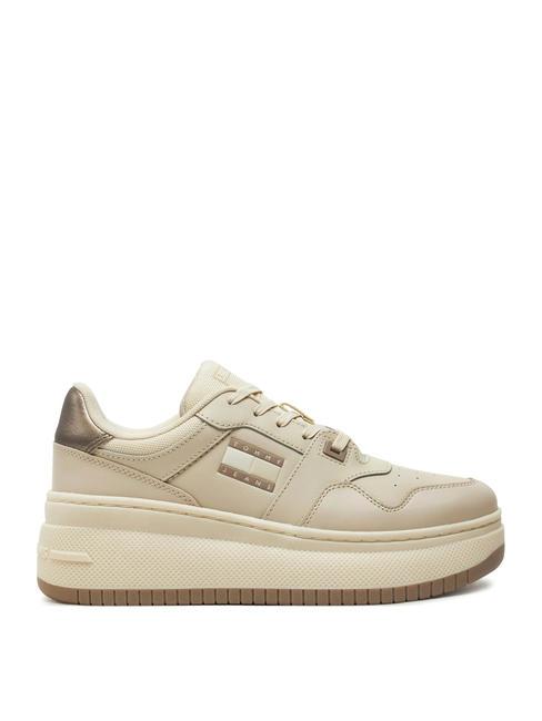 TOMMY JEANS RETRO BASKET  Adidași &icirc;nalți h&acirc;rtie de ziar - Pantofi femei