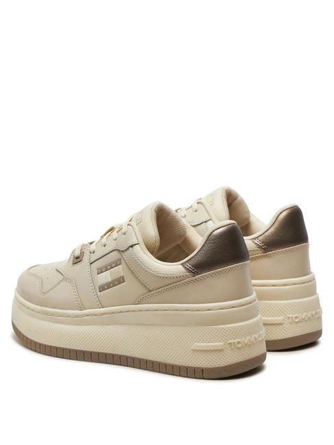 TOMMY JEANS RETRO BASKET  Adidași &icirc;nalți h&acirc;rtie de ziar - Pantofi femei
