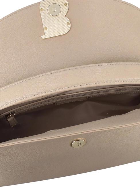 MEGEVE Geantă mare din piele cu curea de umăr BEIGE - Genți femei