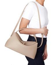 TOSCA BLU MEGEVE Geantă mare din piele cu curea de umăr BEIGE - Genți femei - 4
