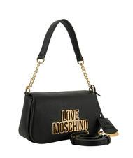 LOVE MOSCHINO METALLIC LOGO Geanta de umar cu curea de umar negru - Genți femei - 2