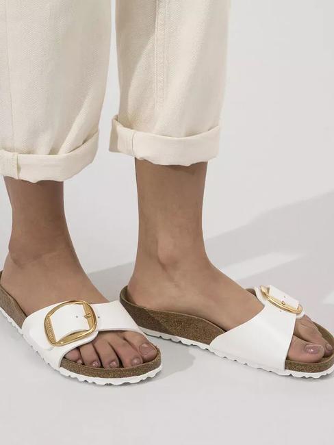 MADRID  Papuci alb patent - Pantofi femei