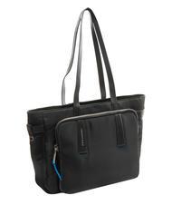 PIQUADRO RYAN Shopper PC de 14 inchi, din material reciclat negru - Genți femei - 2