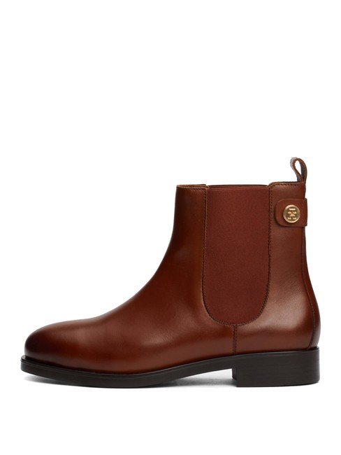 STUD LOW CHELSEA Botine din piele maro coniac - Pantofi femei