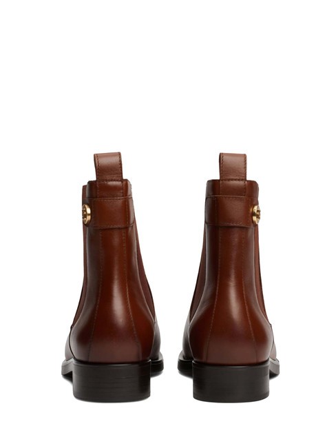 STUD LOW CHELSEA Botine din piele maro coniac - Pantofi femei