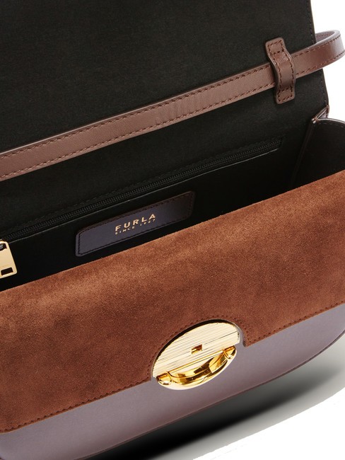 SFERA Geanta din piele cu clapa de umar ciocolată - Genți femei