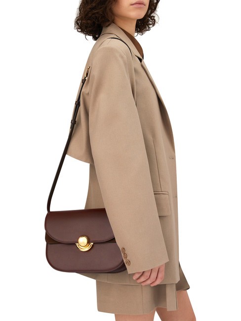 SFERA Geanta din piele cu clapa de umar ciocolată - Genți femei