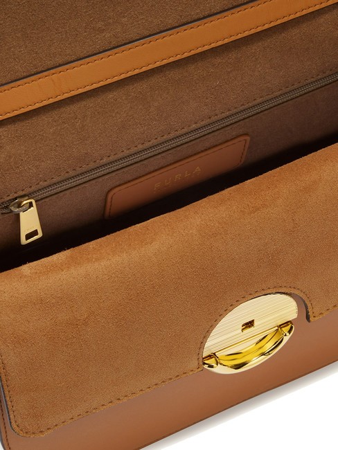 SFERA Geanta din piele cu clapa de umar coniac - Genți femei