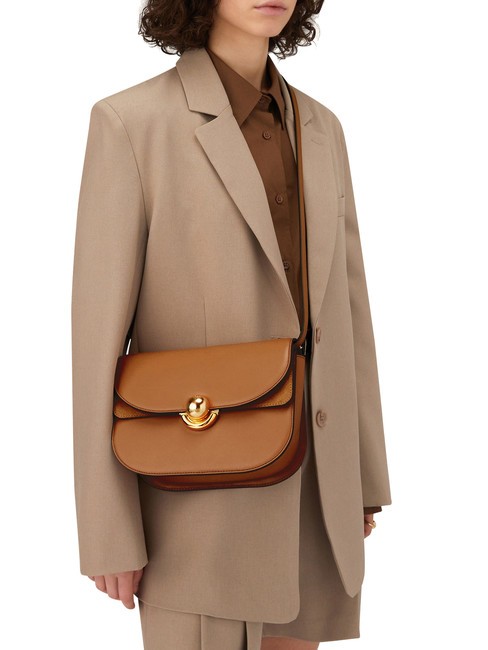 SFERA Geanta din piele cu clapa de umar coniac - Genți femei