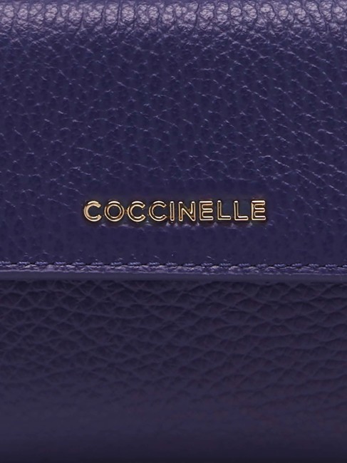 METALLIC SOFT Portofel din piele pietrișată albastru regal - Portofele femei