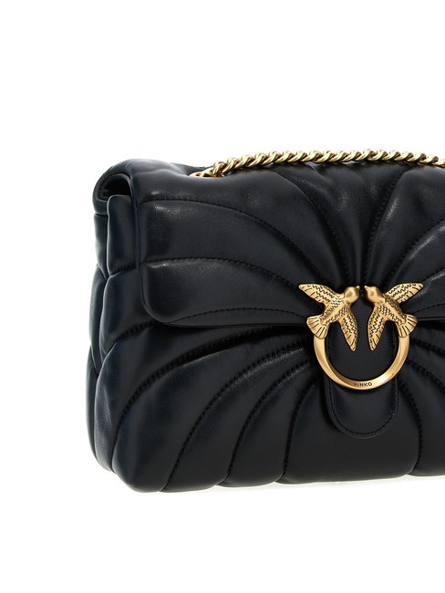 LOVE PUFF CLASSIC Geanta de umar din piele nappa aur negru-vechi - Genți femei