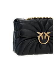 PINKO LOVE PUFF CLASSIC Geanta de umar din piele nappa aur negru-vechi - Genți femei - 4