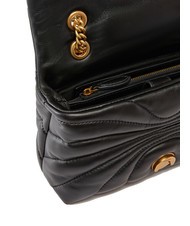 PINKO LOVE PUFF MINI Geantă mini de umăr din nappa aur negru-vechi - Genți femei - 4