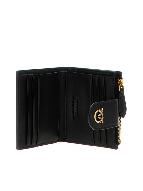 MULTI PURPOSE Portofel compact din piele aur negru-vechi - Portofele femei